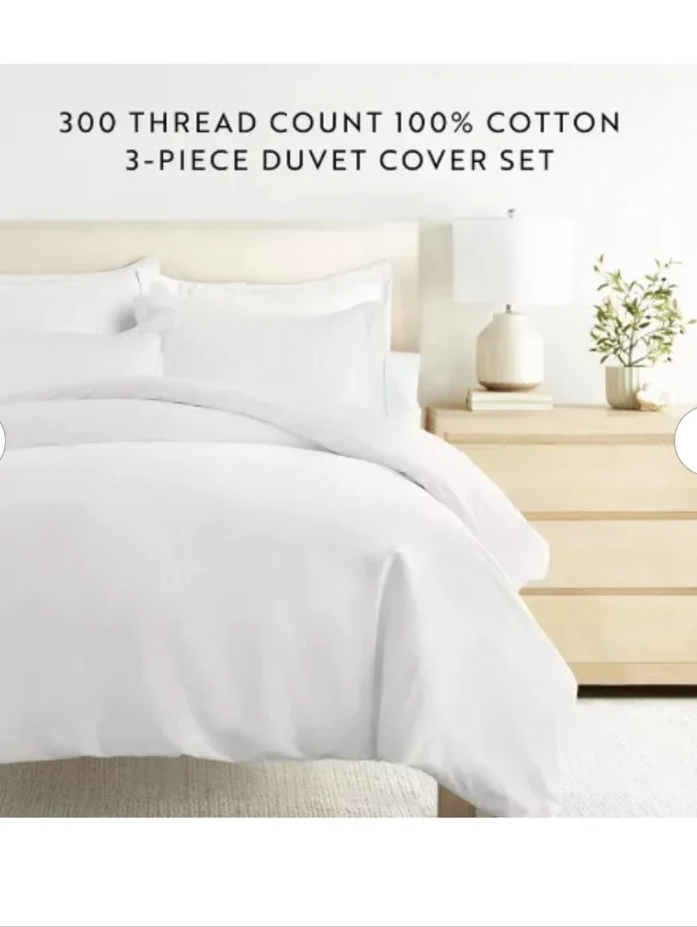 Becky Cameron 3 Piece Brushed Cotton Duvet Cover Set k/Cal K White
